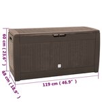 vidaXL Boîte de stockage de jardin Marron 119x48x60 cm Polypropylène