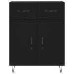 vidaXL Buffet haut Noir 69 5x34x180 cm Bois d'ingénierie