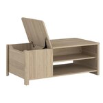 Table basse BETTY rectangulaire - En panneau de particules revetu papier - chêne - Classique - 110 x 42 x 60 cm