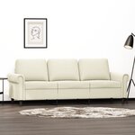 vidaXL Canapé à 3 places Crème 180 cm Velours