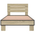 vidaXL Cadre de lit chêne sonoma 100x200 cm bois d'ingénierie et métal