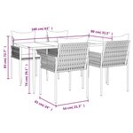 vidaXL Ensemble à manger de jardin 5 Pièces coussins résine tressée acier