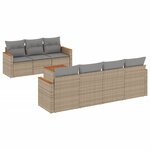 vidaXL Salon de jardin avec coussins 8 Pièces beige résine tressée