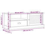 vidaXL Meuble TV VIGO blanc 106x40x40 cm bois massif de pin