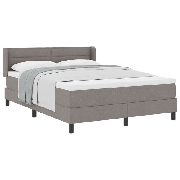 Lit à ressorts vidaXL avec matelas taupe 140x190 cm tissu