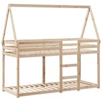 vidaXL Lit superposé avec toit 90x190 cm bois massif de pin