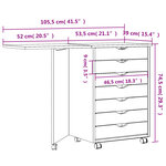 vidaXL Armoire roulante avec bureau MOSS blanc bois de pin solide