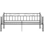 vidaXL Cadre de canapé-lit extensible Noir Métal 90x200 cm
