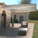 vidaXL Auvent automatique avec capteur de vent et LED 450x350 cm Crème