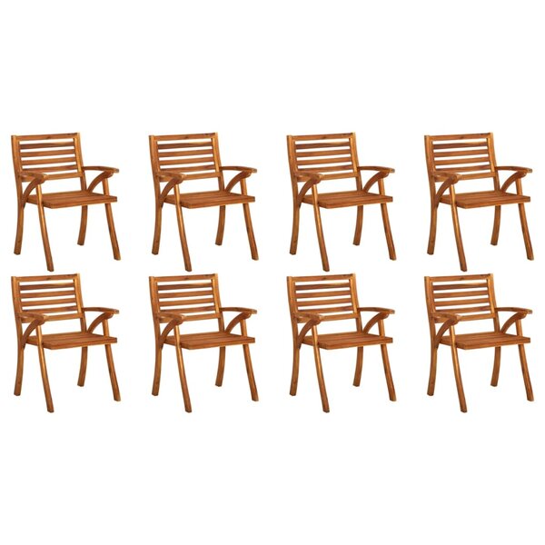vidaXL Chaises de jardin lot de 8 Bois d'acacia solide