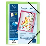 Exacompta - Trieurs personnalisables, 3 rabats, fermeture par élastiques, 8 compartiments, 24x32cm pour A4- couleurs aleatoires