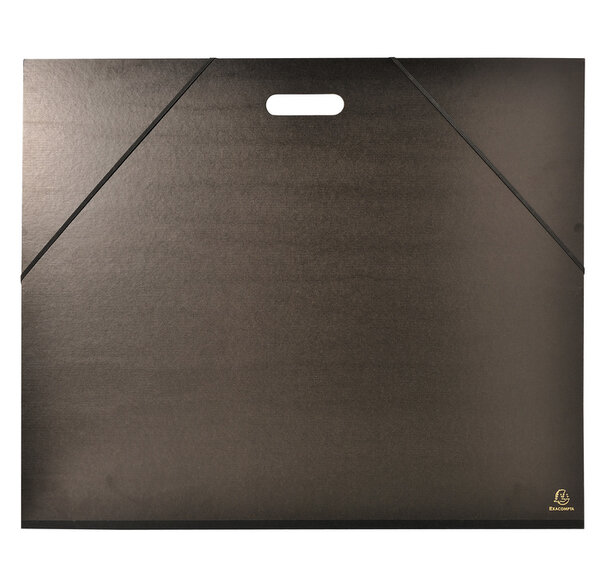 Carton à dessin kraft noir vernis avec élastiques et poignée 59x72 cm - pour format raisin - x 5 - exacompta