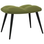 vidaXL Chaise de relaxation avec tabouret Vert clair Velours