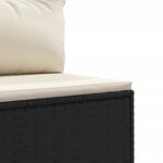 vidaXL Salon de jardin 4 Pièces avec coussins noir résine tressée