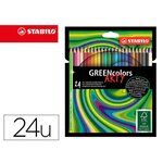 Etui de 24 crayons de couleur GreenColors Arty hexagonal en bois certifie FSC mine 3mm x 6 STABILO