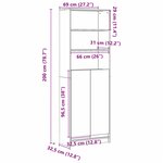 vidaXL Buffet haut avec LED chêne fumé 69x32 5x200cm bois d’ingénierie