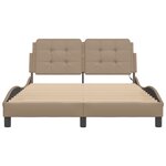 vidaXL Cadre de lit avec lumières LED cappuccino 140x190 cm similicuir