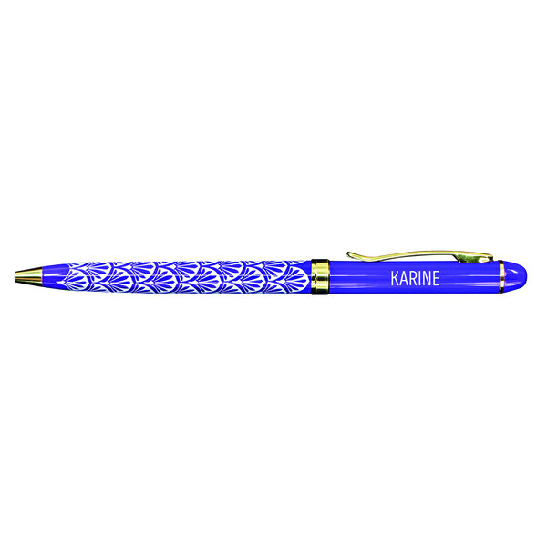 Stylo fin en métal laqué violet - Karine
