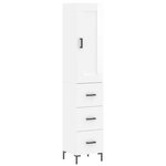 vidaXL Buffet haut Blanc brillant 34 5x34x180 cm Bois d'ingénierie