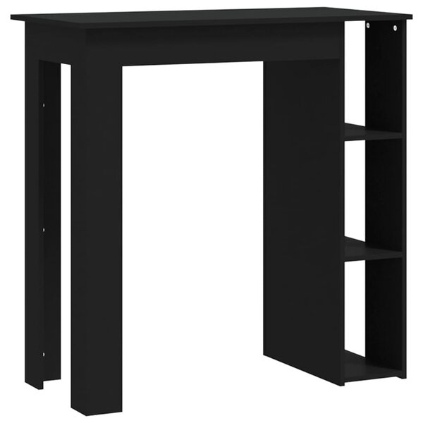 vidaXL Table de bar avec étagère Noir 102x50x103 5cm Bois d'ingénierie