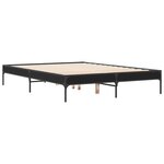 vidaXL Cadre de lit noir 135x190 cm bois d'ingénierie et métal