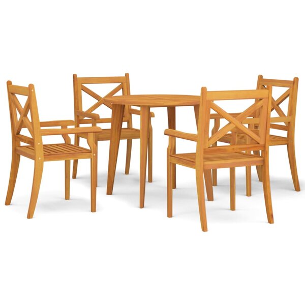 vidaXL Ensemble à manger de jardin 5 Pièces Bois d'acacia solide
