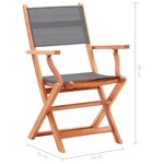 vidaXL Chaises pliables de jardin lot de 4 Gris Eucalyptus textilène