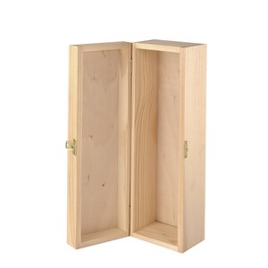 Coffret bois 1 bouteille avec charnière 34 x 9 x 8 cm