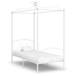 vidaXL Cadre de lit à baldaquin Blanc Métal 90 x 200 cm