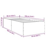 vidaXL Cadre de lit blanc 90x190 cm bois d'ingénierie
