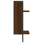 vidaXL Étagère murale avec barre chêne marron 30x25x65 cm