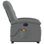 vidaXL Fauteuil inclinable de massage électrique Gris foncé Tissu
