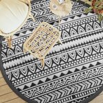 vidaXL Tapis d'extérieur noir Ø200 cm PP
