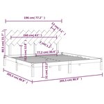 vidaXL Cadre de lit Blanc 200x200 cm Bois massif