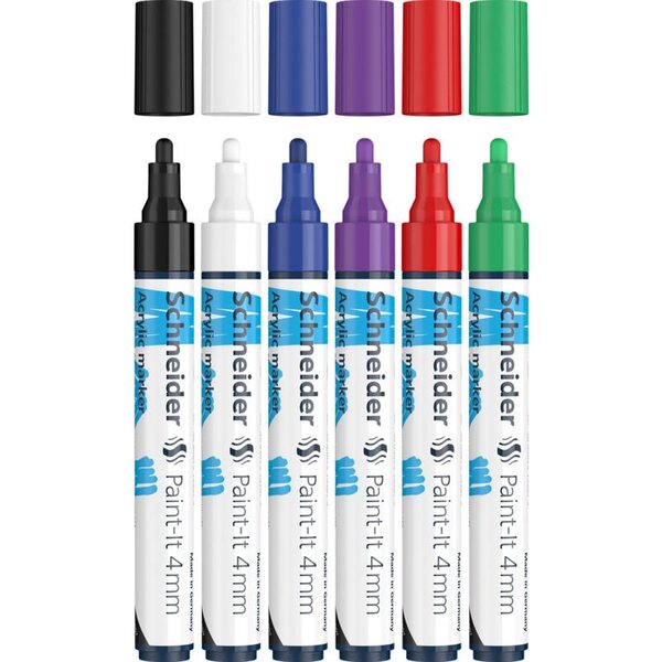 Paint-It 320 4 mm pochette 1 Multipack Épaisseurs de trait 4 mm Marqueurs acryliques SCHNEIDER