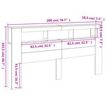 vidaXL Tête de lit à LED sonoma gris 200x18 5x103 5 cm bois ingénierie