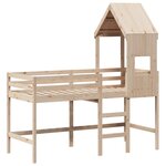 vidaXL Lit superposé et échelle et toit 90x190 cm bois de pin massif
