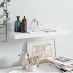 vidaXL Étagère murale flottante Blanc brillant 60x23 5x3 8 cm MDF