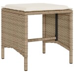 vidaXL Salon de jardin avec coussins 4 Pièces beige résine tressée