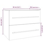 vidaXL Armoire de lavabo Chêne fumé 60x38 5x48 cm Bois d'ingénierie