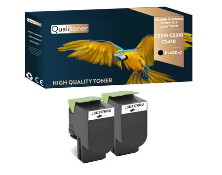 Qualitoner x2 toners cx 310 cx310 cx 410 cx410 cx 510 c noir compatible pour lexmark