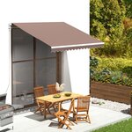 vidaXL Tissu de remplacement pour auvent Marron 3x2 5 m