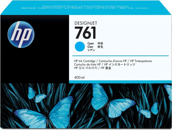Cartouche jet d'encre n°761 cyan (400 ml) pour imprimante jet d'encre hp