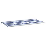 vidaXL Coussin de banc de jardin rayures bleues et blanches 100x50x4cm