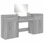 vidaXL Ensemble de coiffeuse 4 Pièces sonoma gris bois d'ingénierie