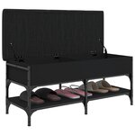 vidaXL Banc à chaussures noir 102x42x45 cm bois d'ingénierie