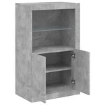 vidaXL Armoire latérale avec lumières LED gris béton bois d'ingénierie