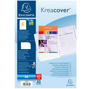 Porte vues 60V PP 0 8mm Krea Cover Blanc x 12 EXACOMPTA