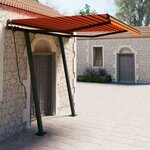 vidaXL Auvent manuel rétractable avec poteaux 3 5x2 5 m Orange/marron