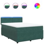 vidaXL Sommier à lattes de lit et matelas Vert foncé 140x200cm Velours